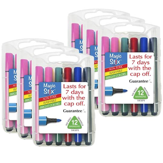 Magic Stix™ Triangular Markers, 6 Packs of 12